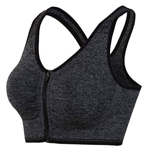 Image of Hiking Gril Women's Zip Front Sports Bra Wireless Post-Surgery Yoga Bras