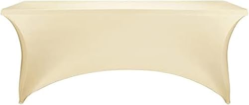 Miniatura 204 de FORLIFE Paquete de 6 manteles de elastano, de ajuste universal para mesas rectangulares de 6 pies, para patios, bodas, banquetes, fiestas