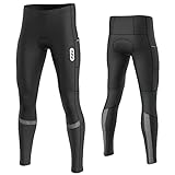 Amazon FDX Men’s Cycling Tights - 3D Anti-Bac Padded, Winter Thermal Long Cycle Pants - Breathable, Quick Dry Outdoor Bike Riding All Day Trousers - Cold Wear High-Elasticity Bicycle Leggings (Black-Medium) #ad