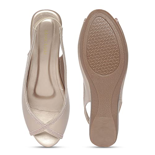 Marc Loire Women's Open Toe Block Heel Metallic Fashion Sandals for Everyday - Image 5