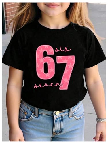 Image of RoseSeek Short Sleeve Graphic Round Neck Cute Tops Tee Shirts