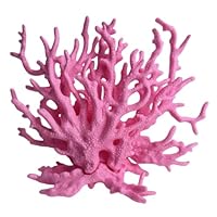 Cadzyre Holz Aquarium Dekoration Gefälschte Koralle, Garnelen Aquarium & Aquarienpflanze Echt, Geeignet für kleine bis mittlere Aquarien (rosa, 12cmX15cm)