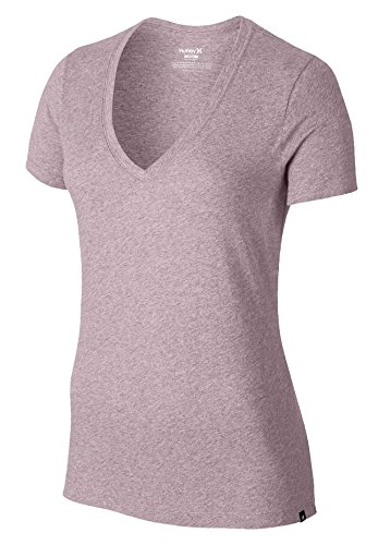 Hurley Solid Perfect V-Neck Women's T-Shirt - Plum Fog