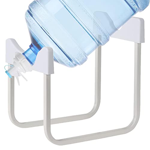Joyivike Iron Water Bottle Stand, 3-5 Gallon, White, 2-Shelf, 27*20*36.5cm, Compatible with 55mm Non-Threaded Bottles, Portable, Easy Water Dispensing, Suitable for Picnics, Offices, Kitchens, Camping
