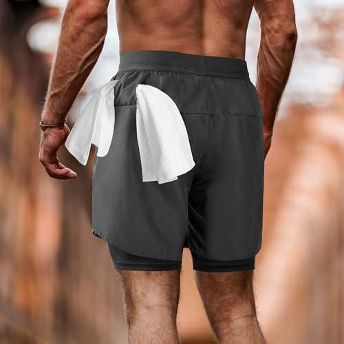 NIMOJIRO Masculino Shorts De Corrida 2 Em 1, Esportivos Para Treino, Esportes Ao Ar Livre Com Forro,