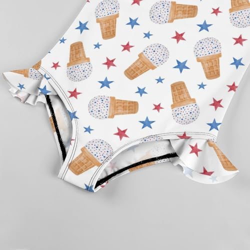 Image of Girls One Piece Swimsuit Lovely Cute Animals Ruffles Swimwear Bathing Suits 3-12 Years