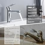 BELZ Mitigeur Lavabo Salle de Bain– Robinet Monocommande, Économie d’Eau et d’Énergie, avec Bec Hauteur 96 mm, Installation Facile, G 3/8 Robinetterie,Chromé