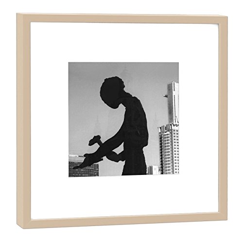 Photographie Hammering Man Francfort COGNOSCO cadre bois beige 52 cm