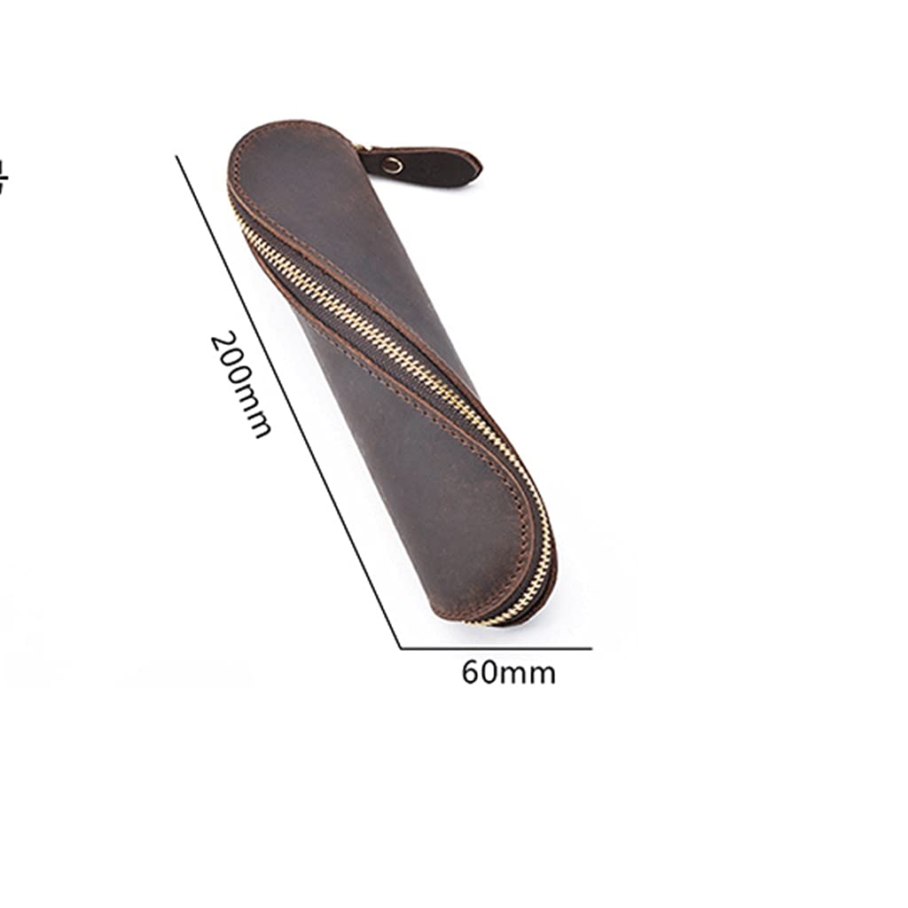 Forniture per ufficio: grande astuccio a forma di S con cerniera in pelle retrò - astuccio per matite D200X 60mm