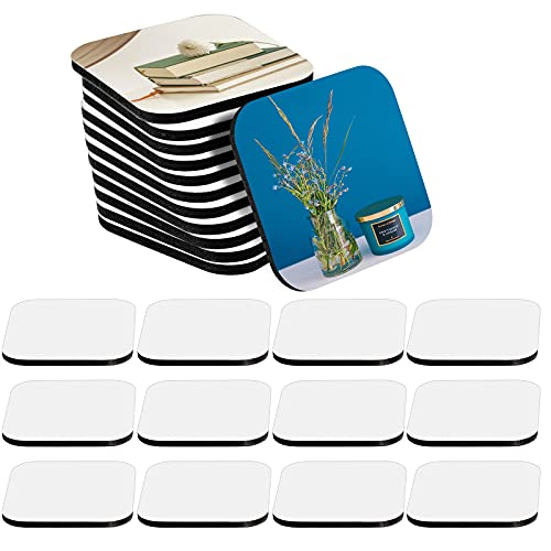 Sublimation Blank Refrigerator Magnets for Kitchen Office Calendar Decorative Square Fridge Magnet Popular Home Wall Decor DIY Decorative Magnets(24 Pieces,5 x 5 x 0.4 cm)