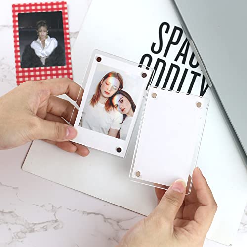 Fridge Magnetic Picture Frame, Magnet Acrylic Photo Frame Clear Double Sided Photo Refrigerator Magnet Picture Frame, 2 Pack #TOP6
