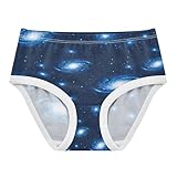 Joisal Deep Space Galaxy Blue Stars Girls Underwear Toddler Cotton Little Girl Panties Cartoon Undies Kids Briefs 8-9 Years
