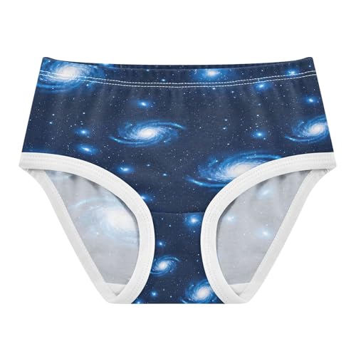 Joisal Deep Space Galaxy Blue Stars Girls Underwear Toddler Cotton Little Girl Panties Cartoon Undies Kids Briefs 8-9 Years