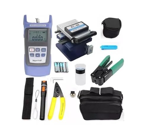 Kit de Fibra Óptica FTTH, Clivador a Laser, Power Meter de 10 km, 15x1, Kit Fibra Ótica Para Conecto