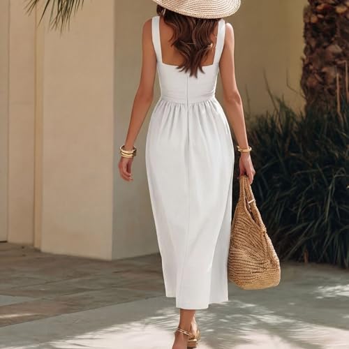 Robe midi lin légère anti-chaleur pour silhouette sublimée - 3