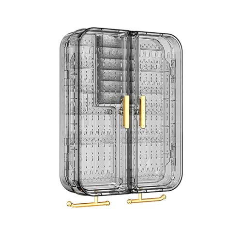 Qerwsdty Support de Boucles d'oreilles Présentoir Support de Rangement sans Poinçonnage Étui de Rangement Transparent Suspendu, Organisateur de B