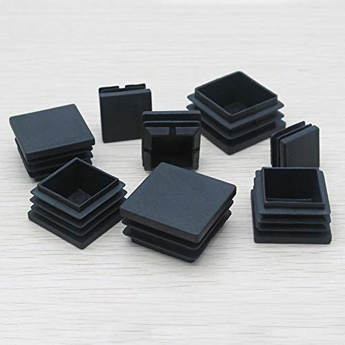 Image of 50pcs 10 X 30mm Black Plastic Square End Caps Tubing Plug Fence Post Pipe Cover Tube Chair Glide Insert Finishing Plug for Spuare Tubing