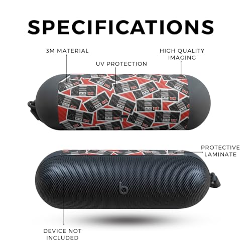 Image of Carbon Fiber Speaker Skin Compatible with Beats Pill (2024) - Retro Controllers 3 - Premium 3M Vinyl Protective Wrap Decal Cover - Easy to Apply | Crafted in The USA by MightySkins