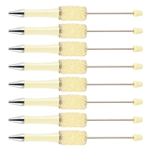 Stylos à bille avec strass en lot de 10 pièces pour écrire et créer à l'école en coloris blanc