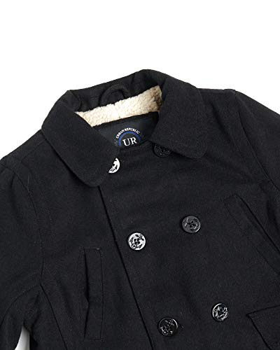 URBAN REPUBLIC Boys' Peacoat - Double Breasted Mixed Wool Dress Coat with Soft Faux Fur Lining and Flap Pockets (Sizes: 4-20)3