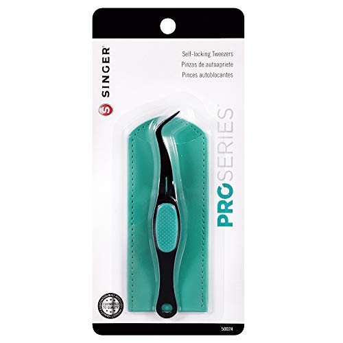 SINGER 50024 ProSeries Self-Locking Tweezer with Storage Sleeve