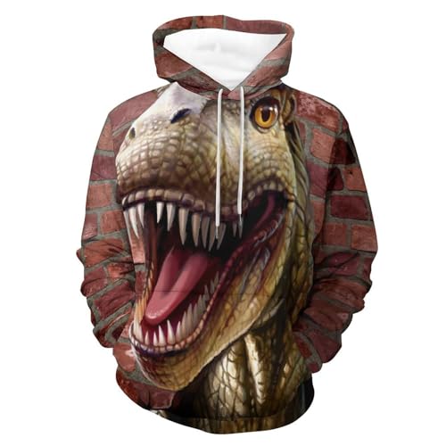 Pull à capuche dinosaure confortable contre le froid pour homme et femme