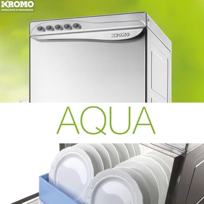 MBH - Lavabicchieri professionale KROMO AQUA 37 in acciaio inossidabile SENZA pompa di scarico. Macchina lavastoviglie per cucina industriale di bar, ristorante e ristorazione.
