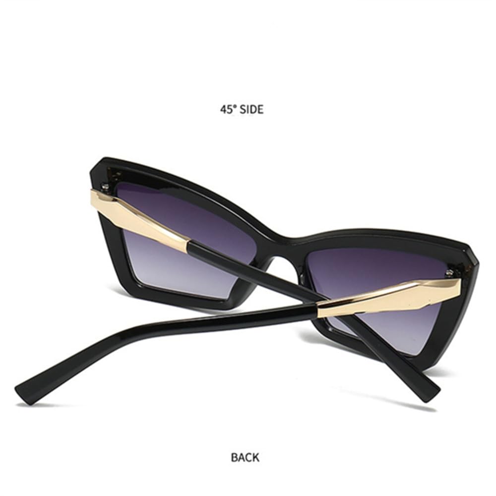 Retro Cat Eye Damen Sonnenbrille mit Farbverlauf, Teeblau, Herren-Sonnenbrille, UV400
