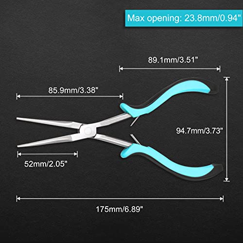 Image of Mini Long Reach Needle Nose Pliers 7 Inches Long Nose Pliers Wire Handicraft Repair Tool for Jewelry Making Bending Delicate Difficult-to-Reach Pieces
