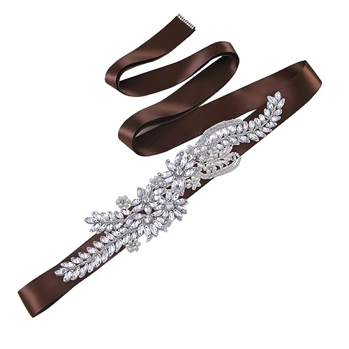 Bridal Belts Wedding Dress Accessories Rhinestone Crystal Sash Women Party Gown Waistband