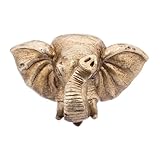 VICASKY Elefantenkopf Brunnenaufsatz Wetterfest Korrosionsbeständig Garten Wandbrunnen Düse mit Einstellbarem Wasserfluss für Springbrunnen und Teich Wasserspiel Skulptur