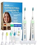 emmi-DENT Ultraschall Zahnbürste I Platinum Familien-Set in Blau I 2 Handteile...