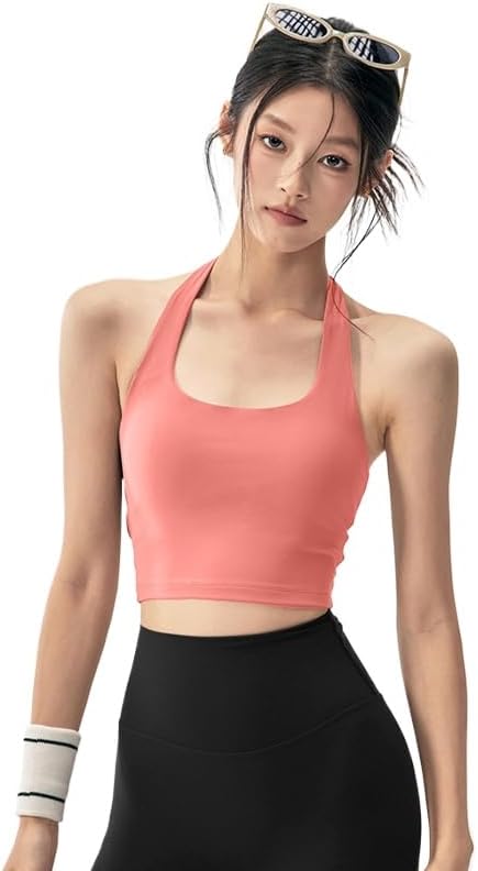 Yoga Suspender Women's Outer wear Sports Beauty Vest, Bra, Underwear with Chest pad, Bottom Neck top