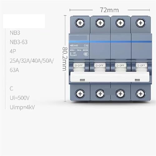 Disjoncteur 1P 2P 3P 4P AC 230/400V avec fixation modulaire rapide
