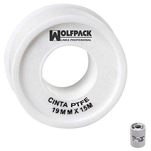 Cinta PTFE Wolfpack 19 mm. x 50 m. Grueso. (Paquete de 5 Rollos)