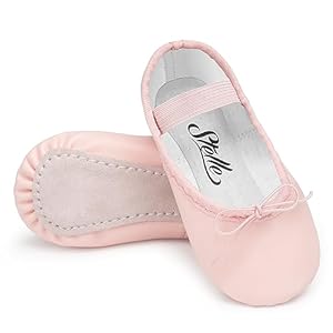 Stelle Ballet Shoes for Girls Toddler Dance Slippers PU Leather Boys Ballerina Shoes for Toddler/Little Kid/Big Kid/Women