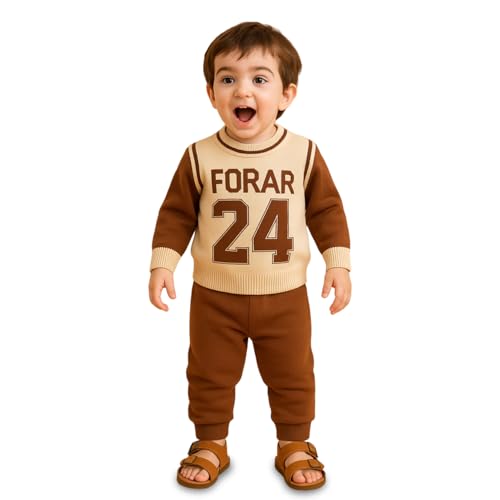 Image of Kidbea Premium Organic Cotton Winter Knitwear Set for Baby Boys | Soft Warm Pullover Sweater & Pant | Classy Comfort Outfit for Infants kids