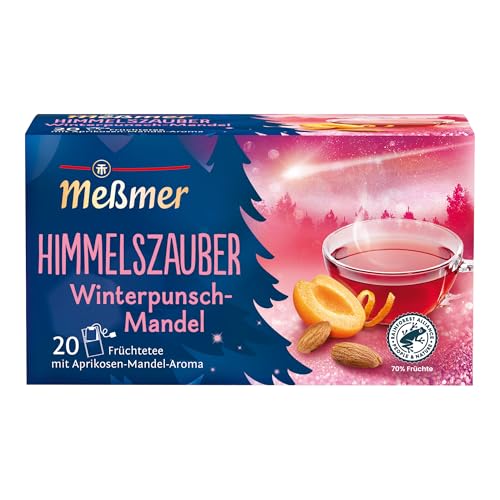 Meßmer Himmelszauber Winterpunsch-Mandel | Früchtetee mit Aprikosen-Mandel-Aroma | 20 Teebeutel | fruchtig-würzig