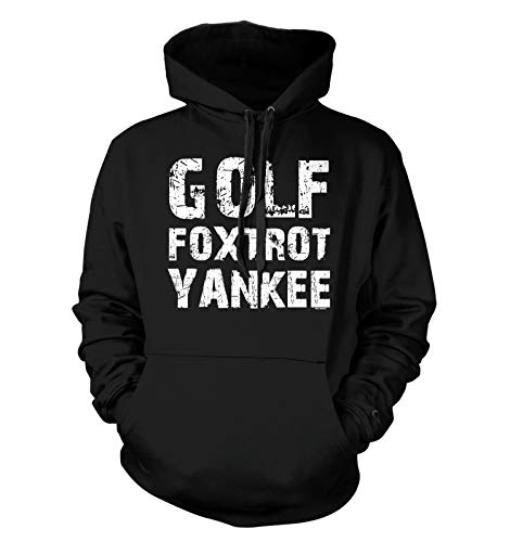 Haase Unlimited Golf Foxtrot Yankee - GFY Go Fuck Yourself Unisex Hoodie Sweatshirt (Black, Small)