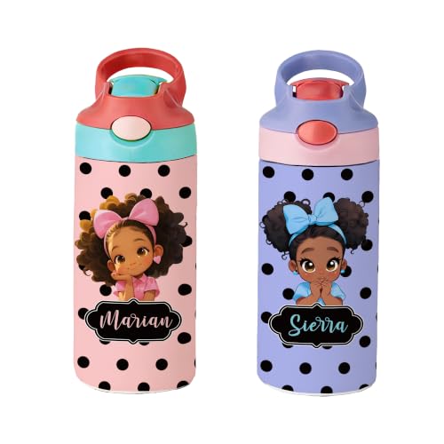 Image of callie Personalized Insulated Water Bottle for Girls 12 oz, Custom Cartoon Character