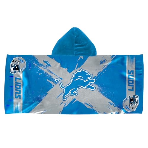 Northwest Detroit Lions NFL Cross Out Youth Hooded Micro Fiber Towel 22 x 51 Inches