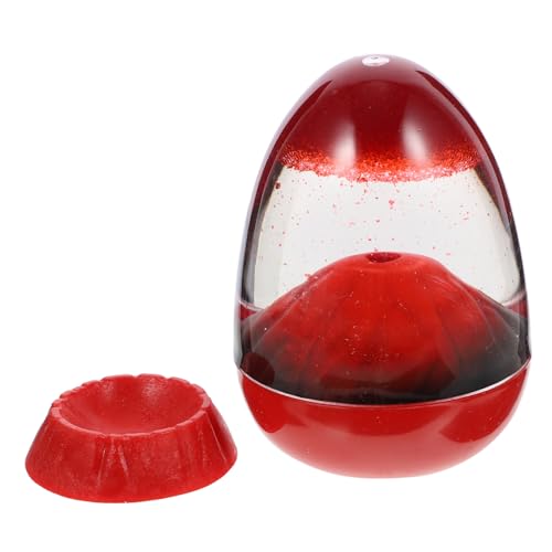 Cabilock Adornos vuelcatortillas cronometro temporizadores Volcán Clock Reloj de Arena de Aceite Reloj de Arena liquido Temporizador de Arena de Resina Temporizador de Arena Ornamental Rojo