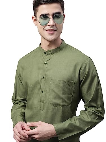 Image of Jompers Men's Cotton Regular Fit Solid Kurtas