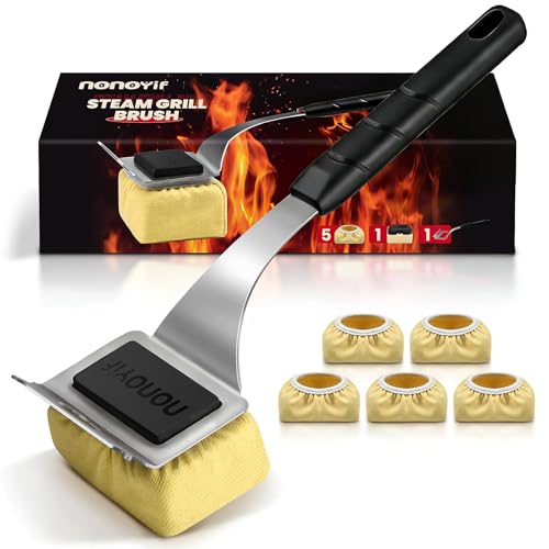 nonoYif Grill Brush Bristle Free + 5 Replaceable Pads, Grill