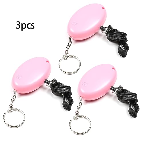 Image of Othmro 3Pcs 120DB Personal Security Alarm Keychains Safe Sound Personal Alarms with LED Lights Emergency Safety Alarm Keychains for Women Men Children Elderly Bags Backpacks Suitcases Pink