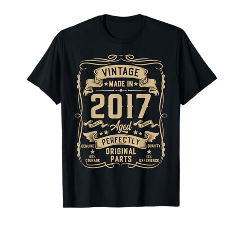 Vintage 2017 9yr 9th Birthday Gifts Boys Girls 9 Year Old T-Shirt