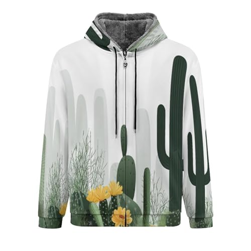 Sweat à capuche zippé fleurs jaunes polaire homme pour le week-end