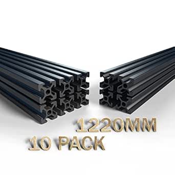 10PCS 48inch T Slot 2020 Aluminum Extrusion Profile (1220mm), European Standard Aluminum Linear Rail–Easy to Use for 3D Printer, CNC DIY, Workbenches, Brackets, Furniture and More