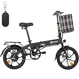 DYU Bicicleta Eléctrica Plegable, 16 Pulgadas...