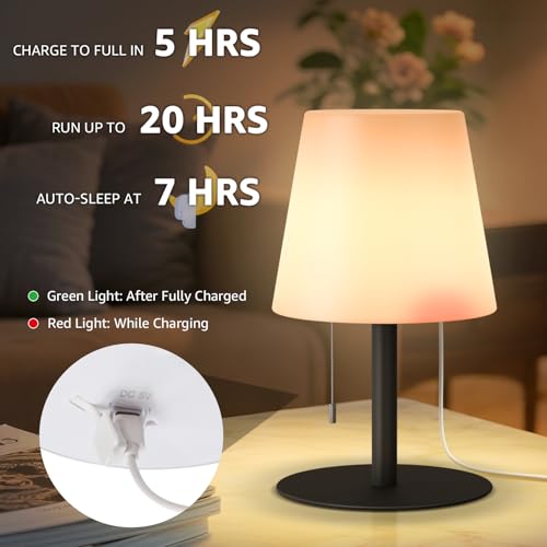 Image of uuffoo Shower Lamp Rechargeable Cordless Light Waterproof for Bathroom Spa | Portable Battery Operated Table Lamp RGB Mood Lighting LED Night Light for Patio kitchen Camping (2PCS Black)
